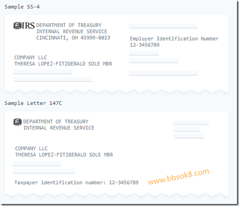 your Letter 147C or SS-4 confirmation letter