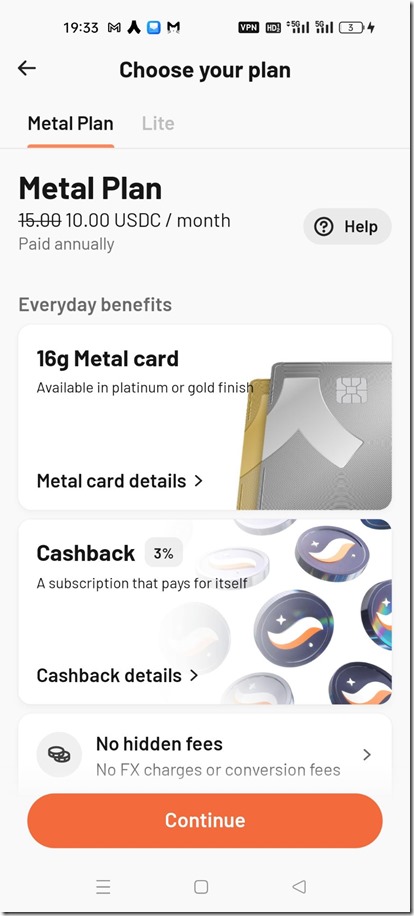 Metal Plan 銀白色 高級卡 10 USDC 每個月 費用 Metal Plan 銀白色 高級卡 10 USDC 每個月 費用